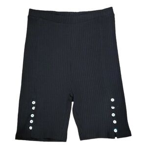 Zara Knit Ribbed Biker Shorts With Button Up Leg Detail For A More Updated Look